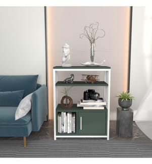 Scaffale, Verde, Bianco, Pannello di particelle rivestito in melamina