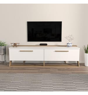 Porta TV, Bianco, Noce, Pannello di particelle rivestito in melamina