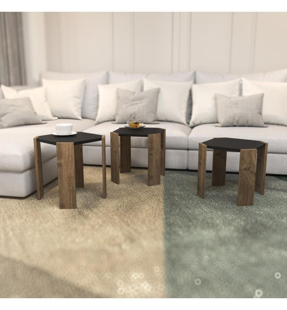 Table basse, Anthracite, Noyer, Panneau de particules mélaminé