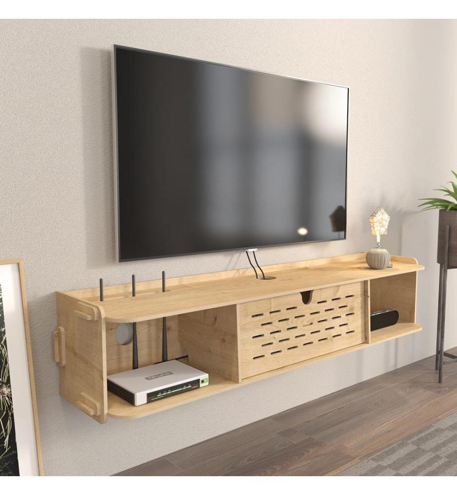 TV-Ständer, Eiche, Melaminharzbeschichtete Spanplatte