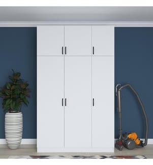 Bianco, Armadi, 239X145X55 cm, Piastra Di Particelle Con Rivestimento Melamina