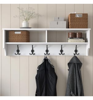 Hall Stand, White, Melamine Coated Particle Board