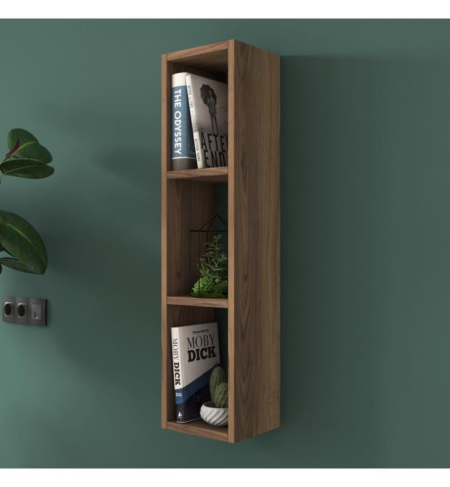 Wall Shelf, Walnut, Melamine Coated Particle Board