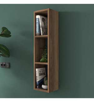 Wall Shelf, Walnut, Melamine Coated Particle Board