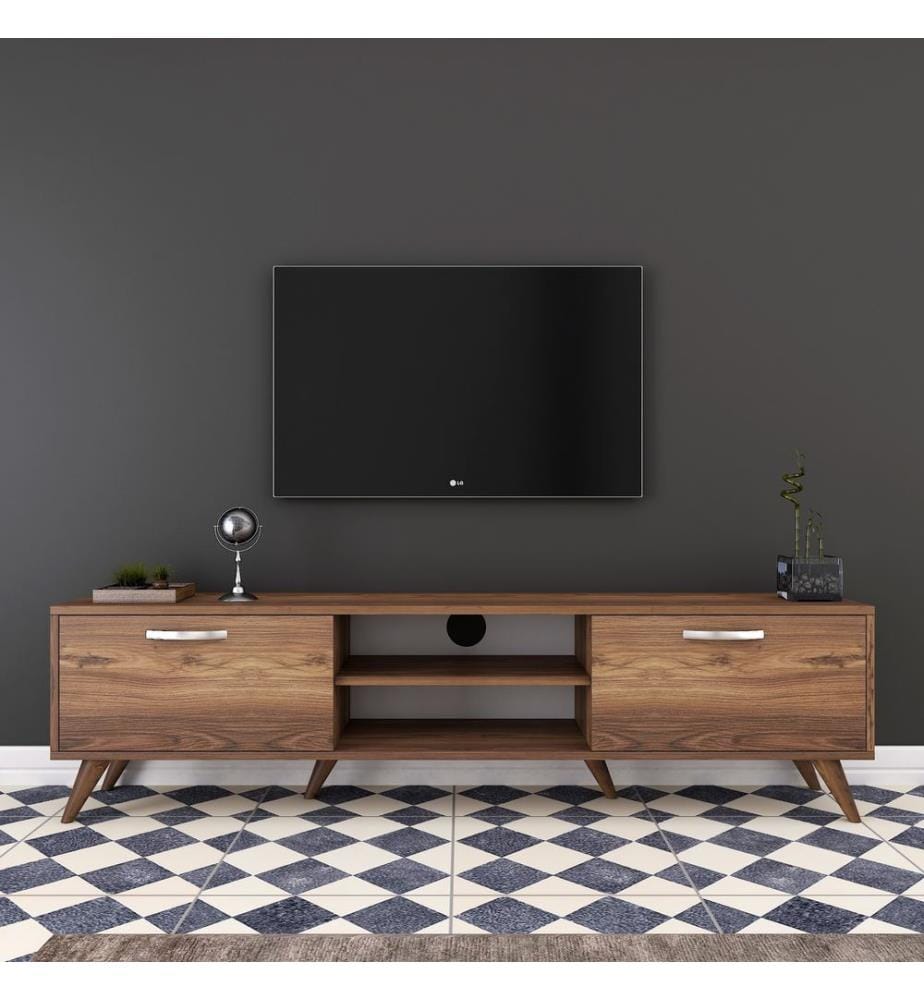 Couleur Noyer, Armoires Tv, 48,6X180X35 cm, Plaque De Particules Enrobée De Mélamine