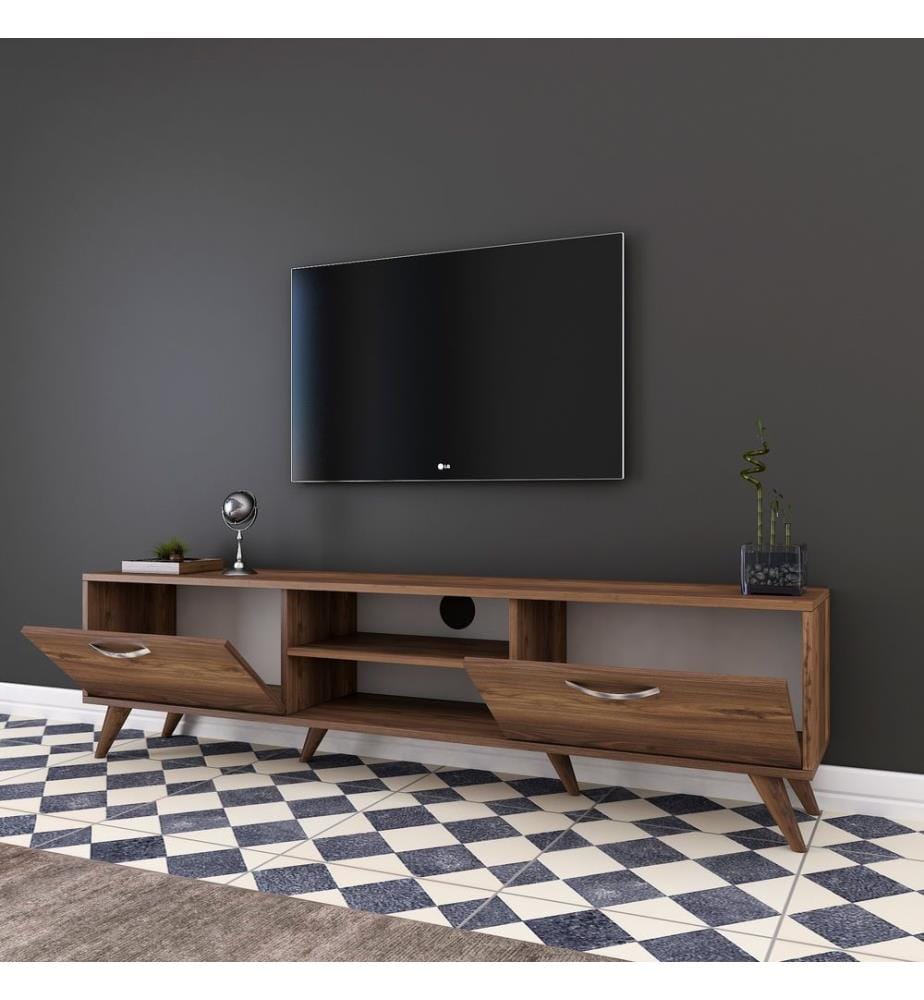 Couleur Noyer, Armoires Tv, 48,6X180X35 cm, Plaque De Particules Enrobée De Mélamine