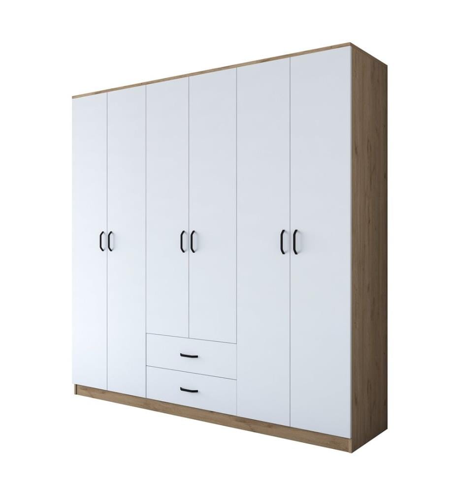 Wardrobe, WalnutWhite, Melamine Coated Particle Board