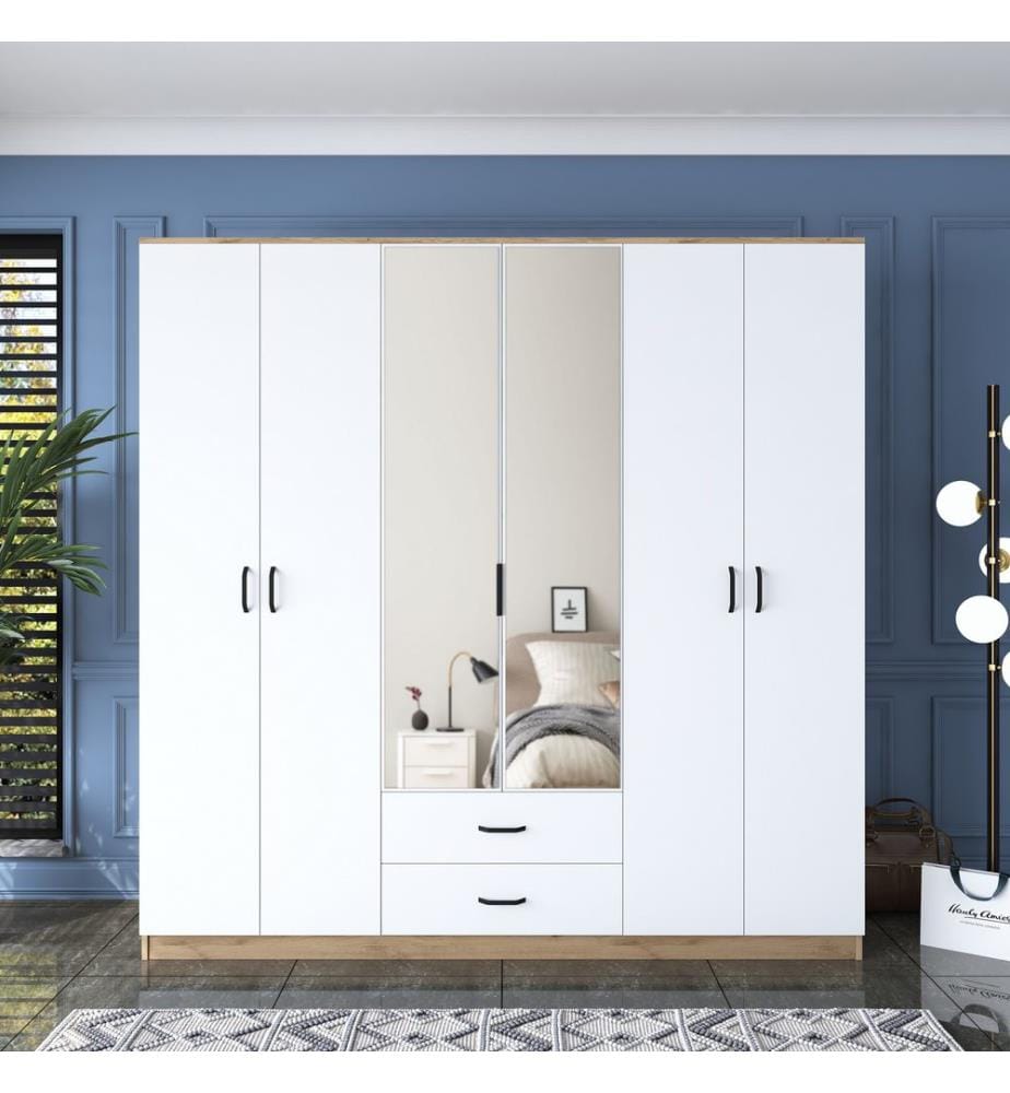 Armoire, noyer, blanc, mélaminé E1 Quality Chipboard