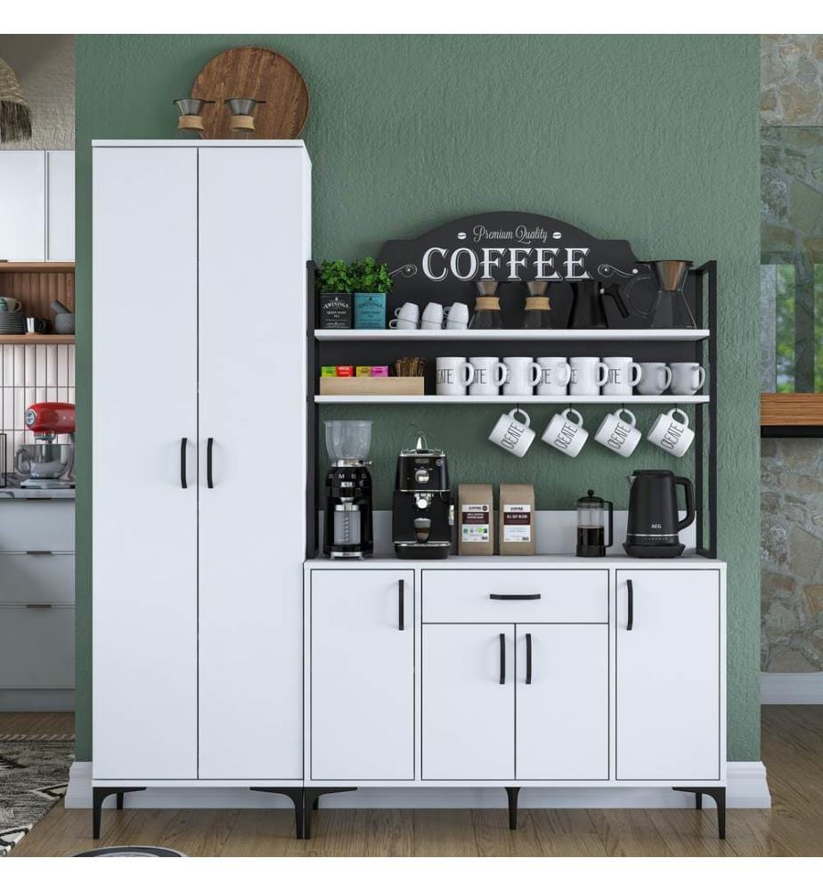 Armoire multi-usages, blanc, mélaminé E1 Quality Chipboard