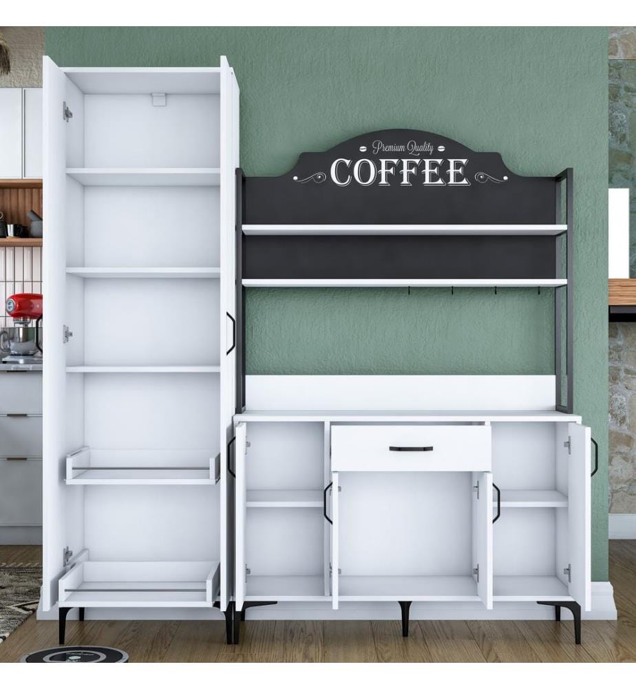 Armoire multi-usages, blanc, mélaminé E1 Quality Chipboard