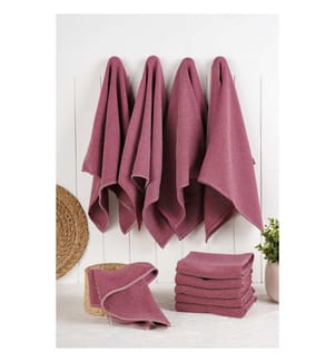 Ensemble de torchons, 10 pièces, rouge bordeaux, 90 % COTON / 10 % POLYESTER
