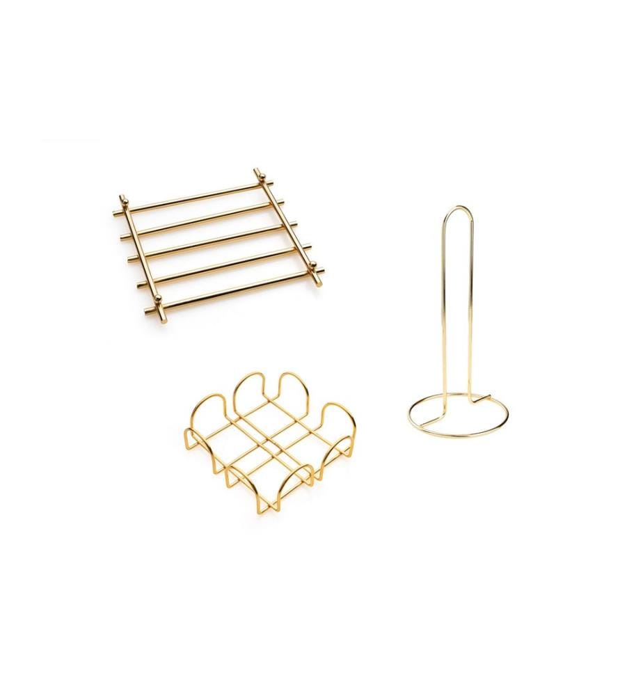Kitchen Set, 3 Pieces, Gold, 100% Stainless Steel
