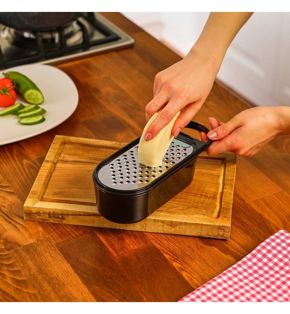 Grater, Black, Plastic & Stainless Steel