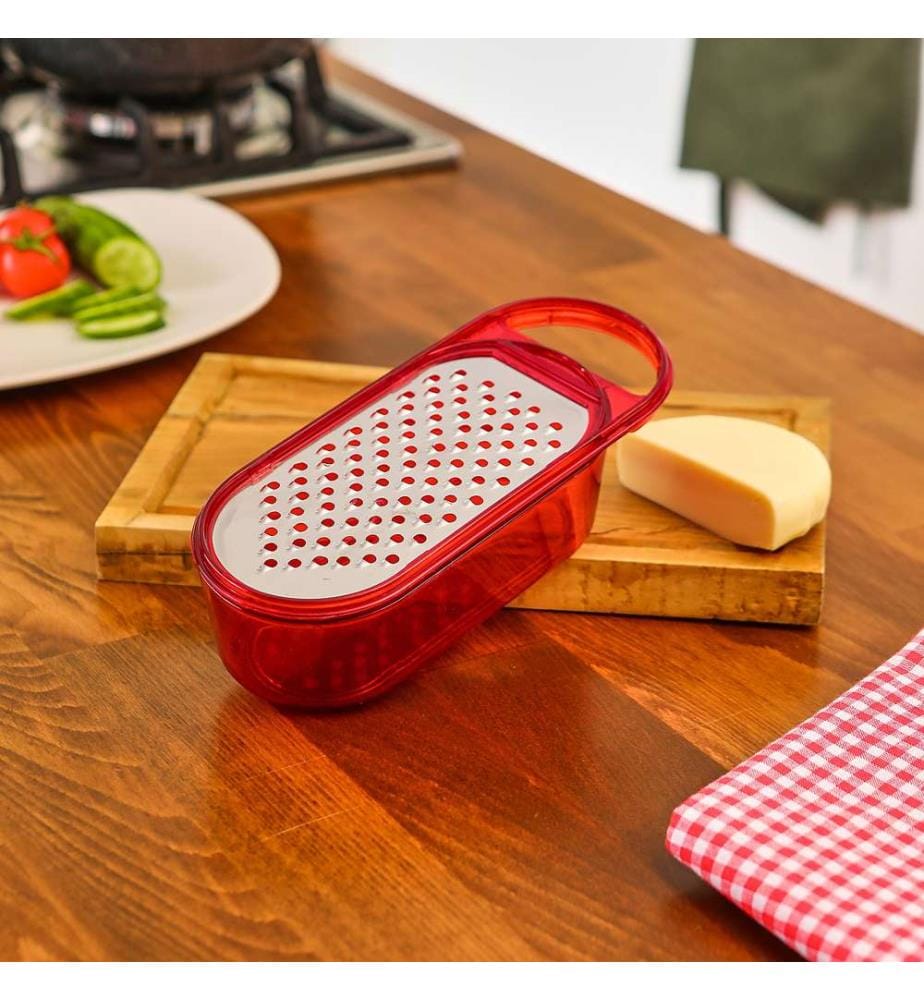 Grater, Red, Plastic & Stainless Steel