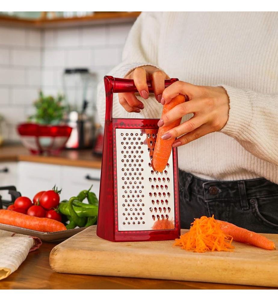 Grater, Red, Plastic & Stainless Steel