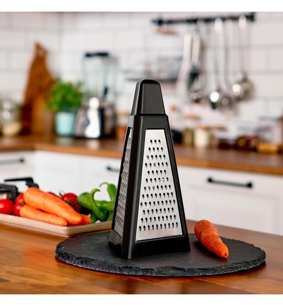 Grater, Black, Plastic & Stainless Steel