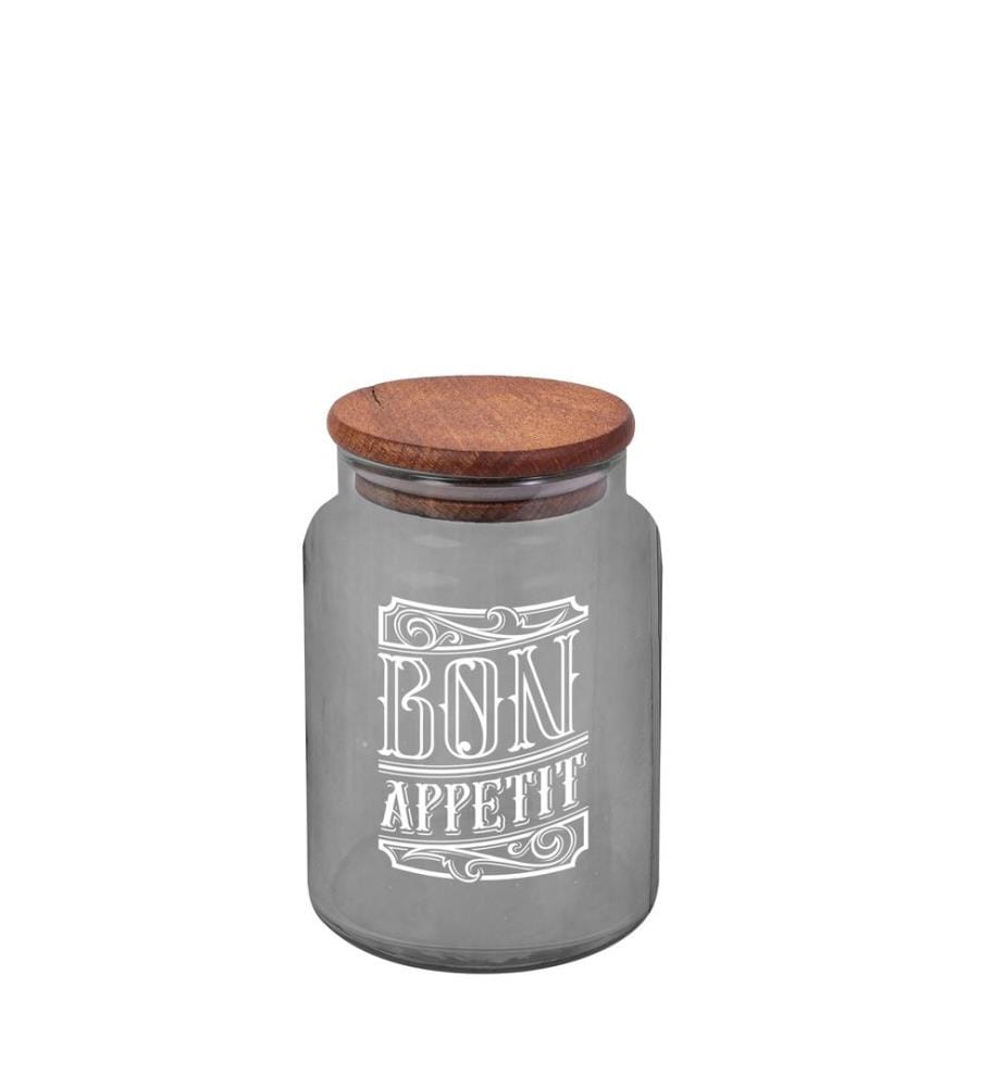 Jar, Multicolor, 100% Glass, Wooden Lid