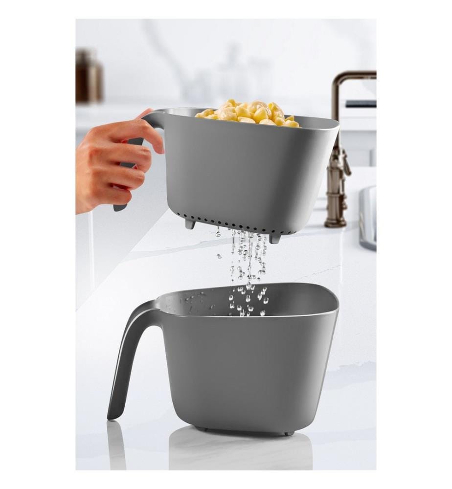 Strainer Set, 2 Pieces, Anthracite, 100% PLASTIC
