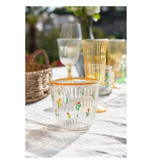 Set de verres, 4 pièces, jaune, vert, 100% VERRE