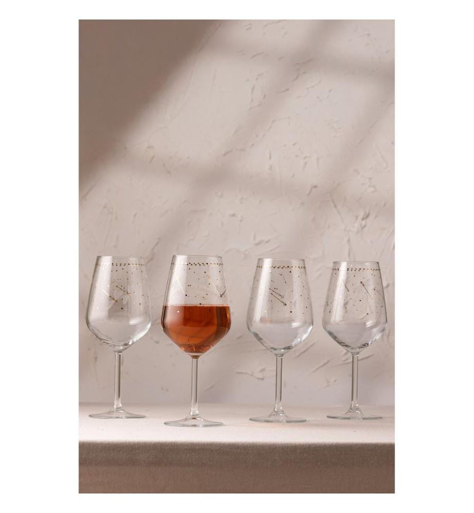 Wine Glass Set, 4 Pieces, Transparent, 100% GLASS