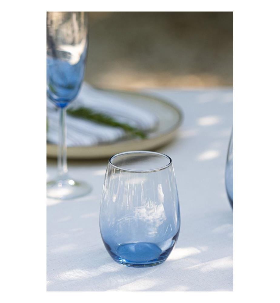 Glass Set, 4 Pieces, Blue, 100% GLASS