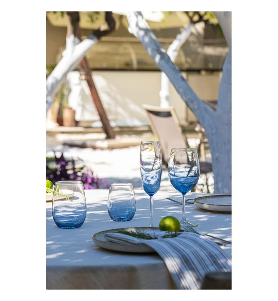 Glass Set, 4 Pieces, Blue, 100% GLASS
