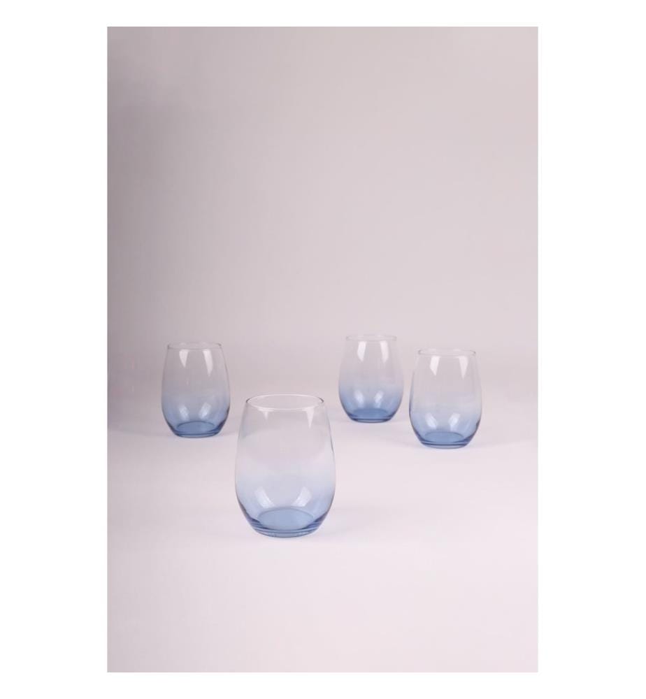 Glass Set, 4 Pieces, Blue, 100% GLASS