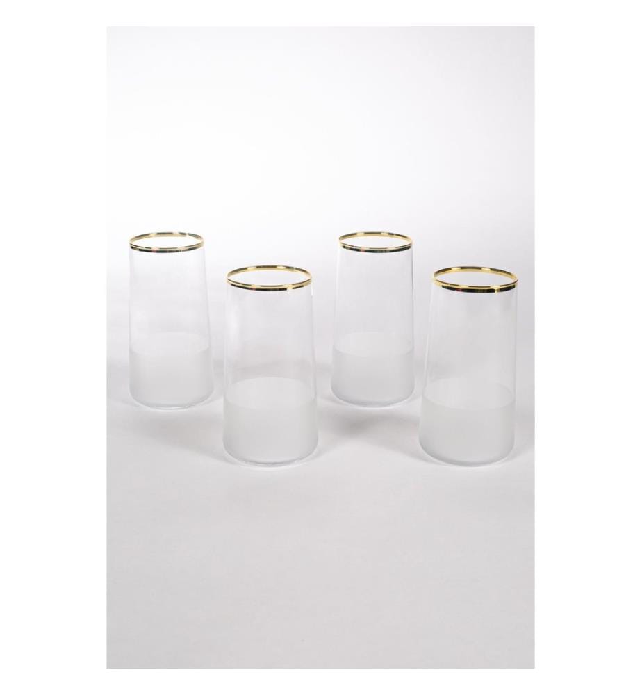 Set de verres, 4 pièces, or, transparent, 100% VERRE