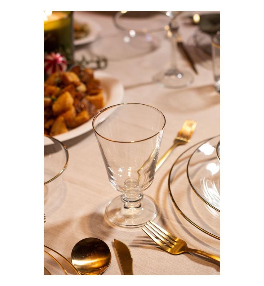 Weinglas-Set, 4-teilig, Gold, Transparent, 100% Glas