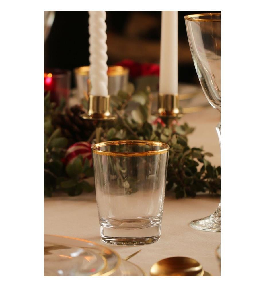Set de verres, 4 pièces, or, transparent, 100% VERRE