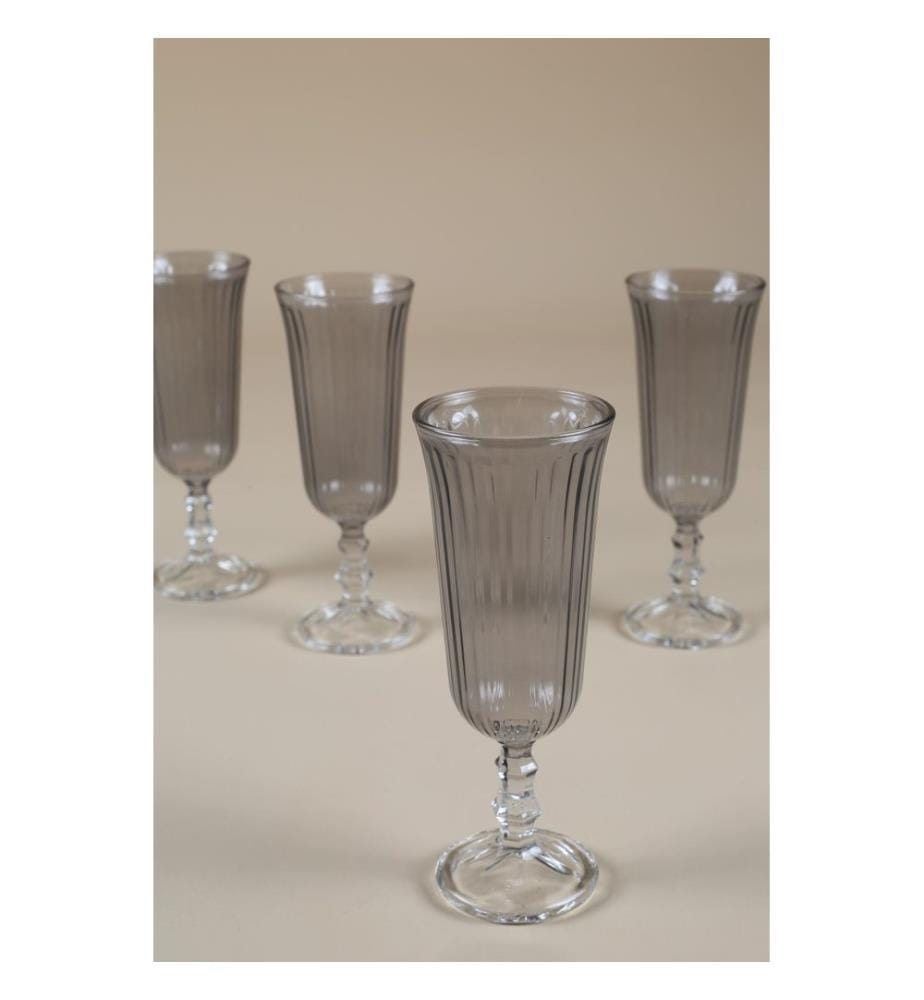 Weinglas-Set, 4-teilig, Rauchglas, 100% Glas