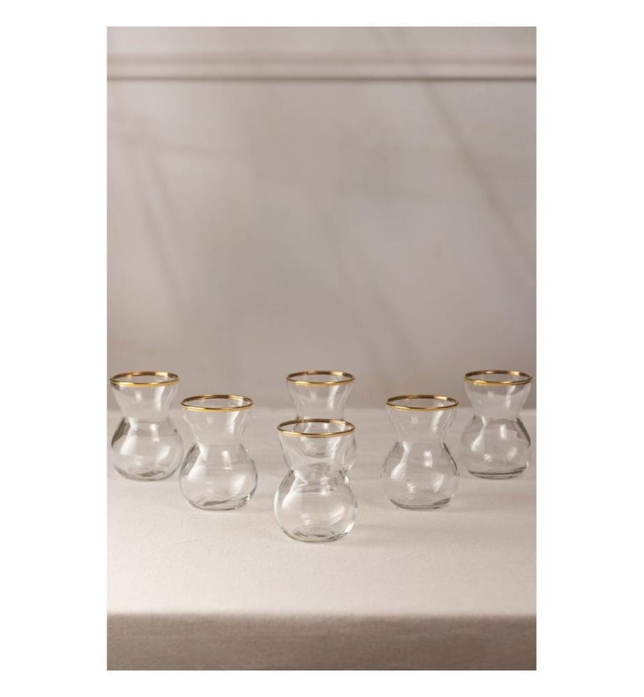 Teeglas-Set, 6-teilig, Gold, 100% Glas