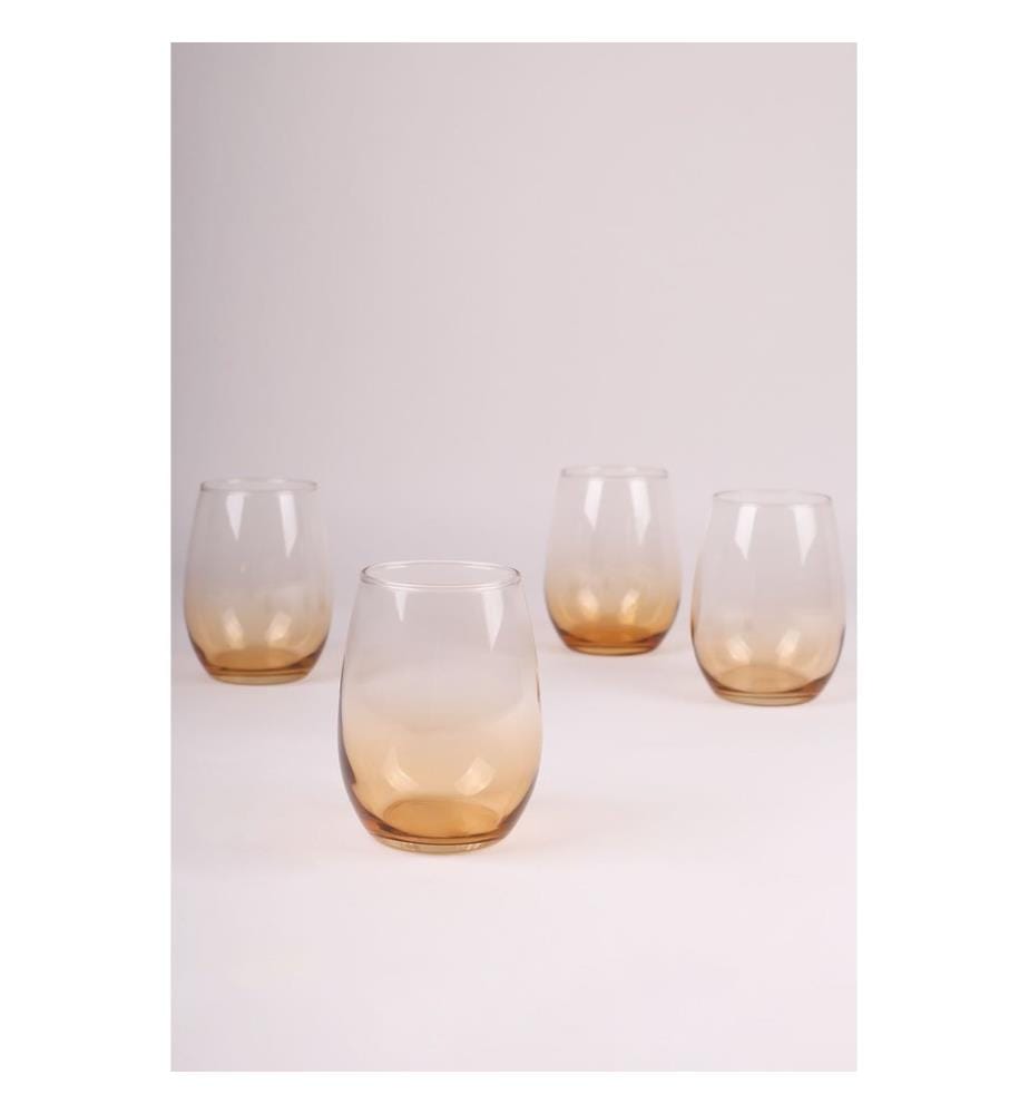 Glass Set, 6 Pieces, Amber, 100% GLASS
