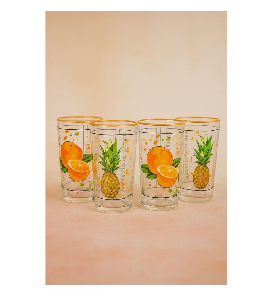 Glass Set, 4 Pieces, Multicolor, 100% GLASS