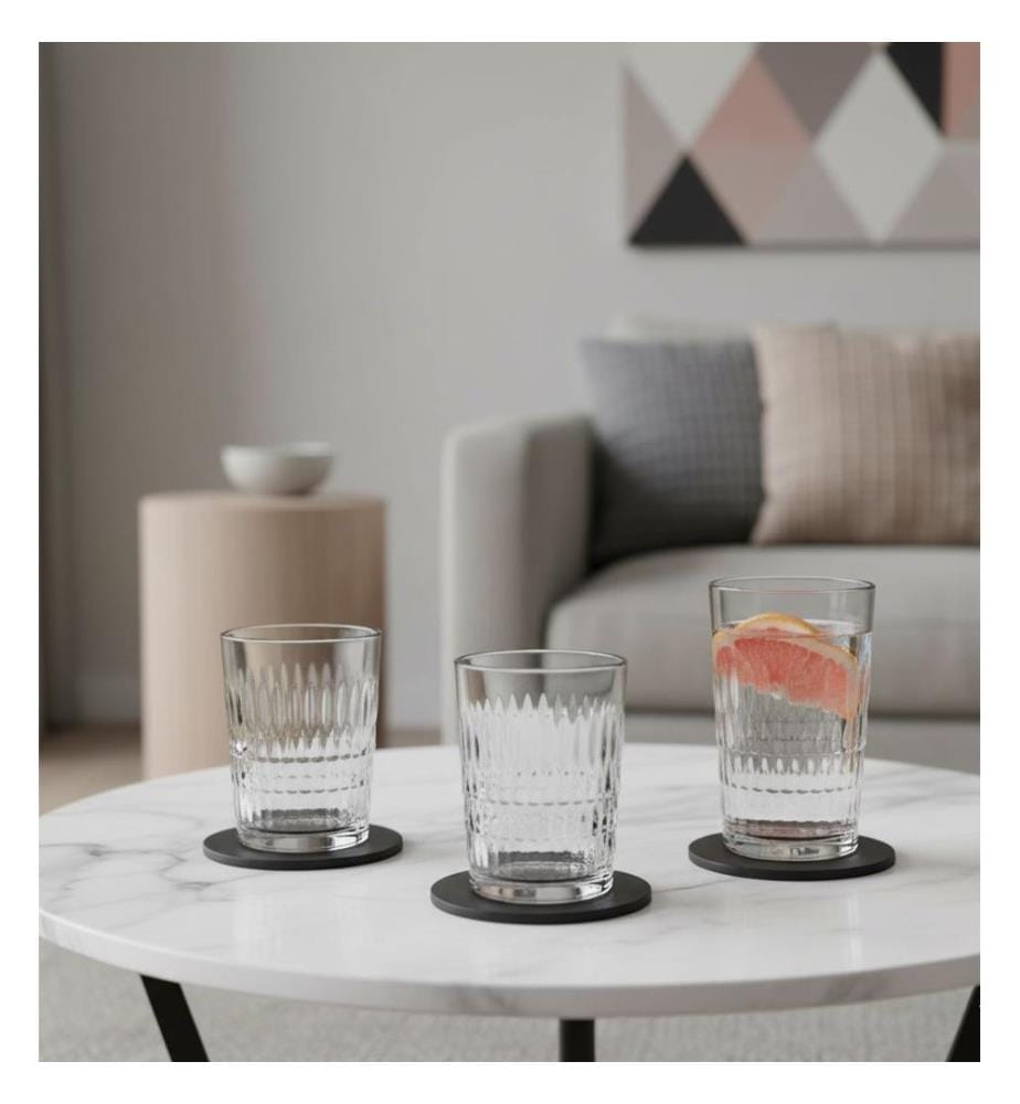 Glass Set, 18 Pieces, Transparent, 100% GLASS