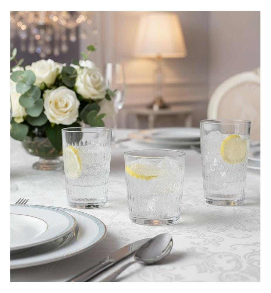 Glass Set, 18 Pieces, Transparent, 100% GLASS