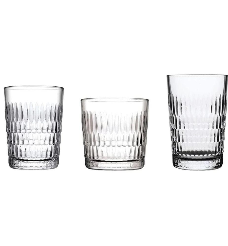 Glass Set, 18 Pieces, Transparent, 100% GLASS