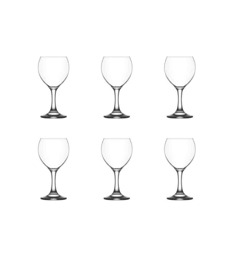 Wine Glass Set, 6 Pieces, Transparent, 100% GLASS