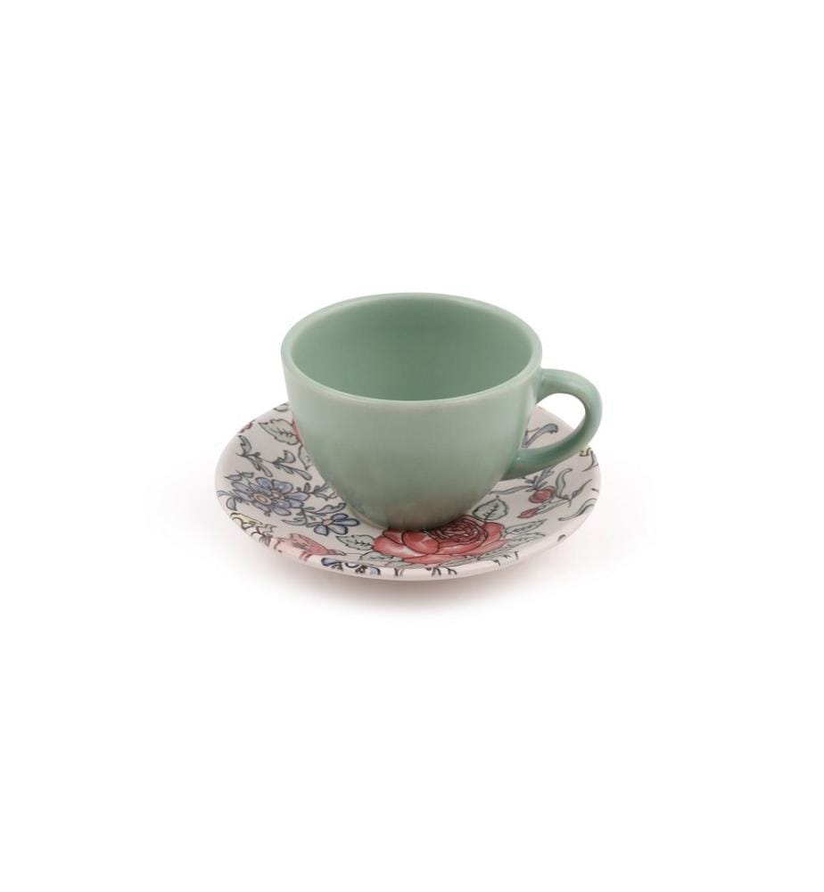 Tea Cup Set, 12 Pieces, Multicolor, Ceramic, Does Not ABSorb Water