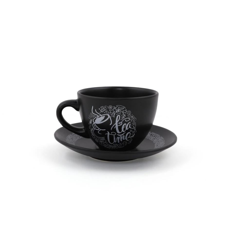 Tea Cup Set, 12 Pieces, Matte Black, Ceramic, Does Not ABSorb Water