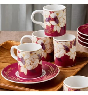 Set di 12 tazze da caffè, multicolore, 100% porcellana