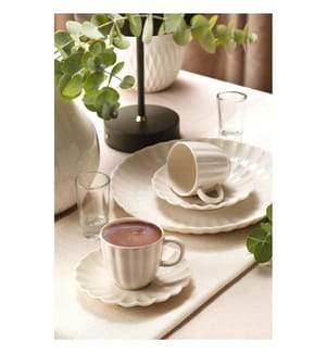 Set di 4 tazze da caffè, bianche, 100% porcellana