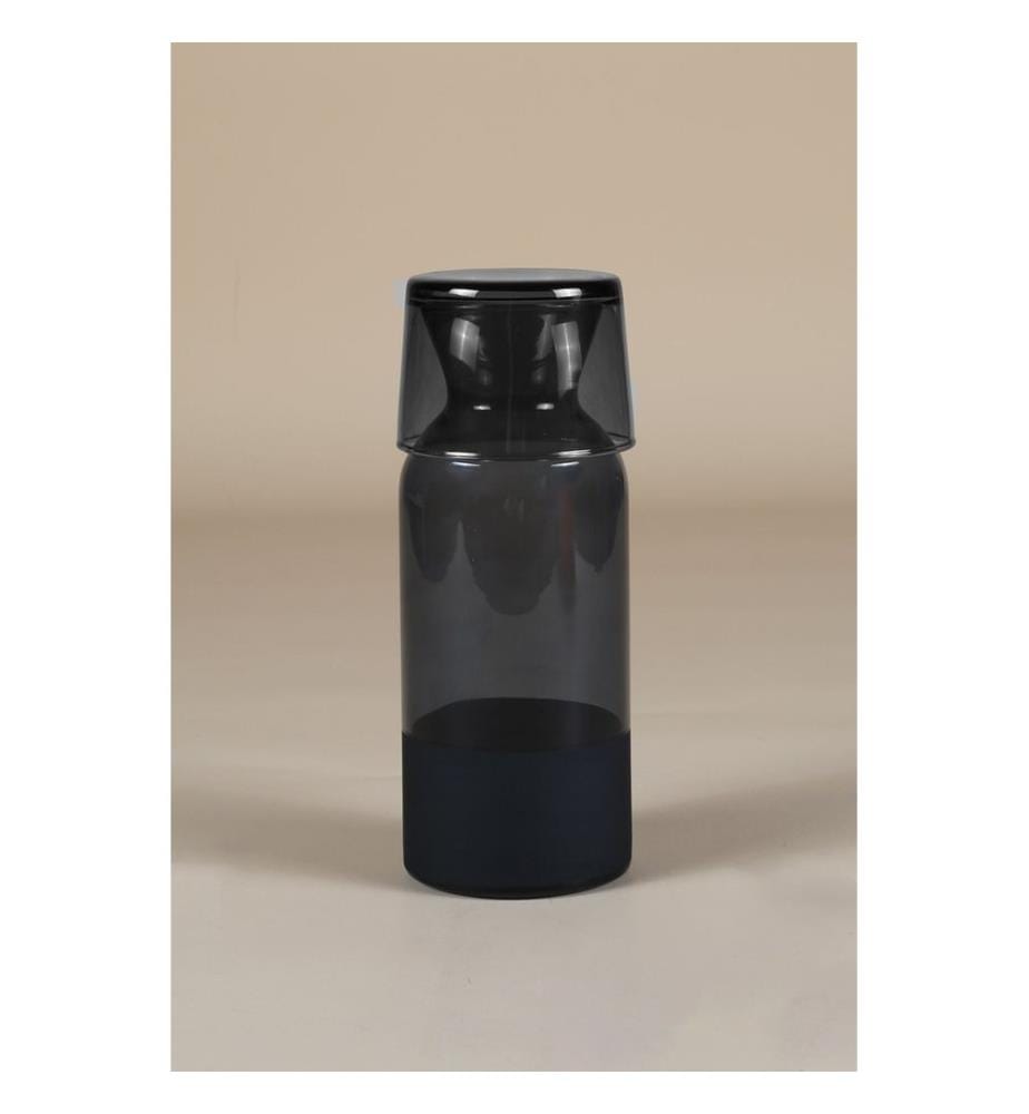 Glass Bottle Set, 2 Pieces, Black, 100% GLASS