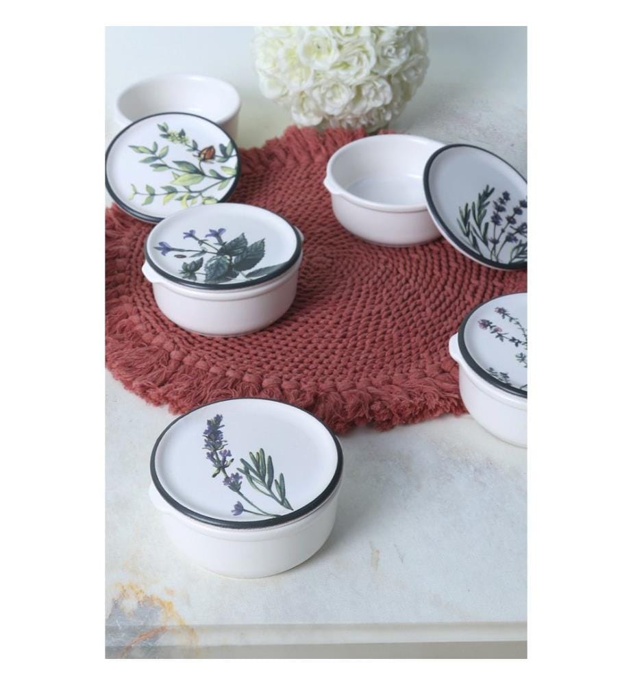 Storage Box Set, 6 Pieces, Multicolor, 100% CERAMIC STONEWARE