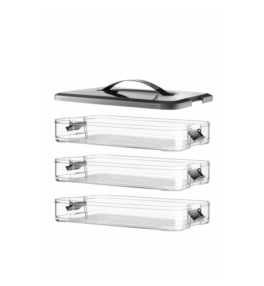 Storage Box Set, 3 Pieces, Black, 100% PLASTIC