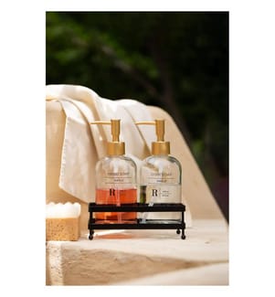 Soap Dispenser Set, 3 Pieces, Transparent, 100% GLASS