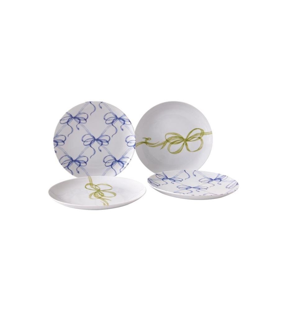 Cake Serving Set, 4 Pieces, Blue, 100% PORCELAIN