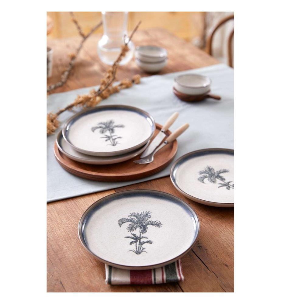 Cake Serving Set, 4 Pieces, Blue, 100% PORCELAIN