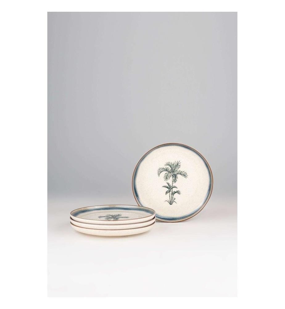 Cake Serving Set, 4 Pieces, Blue, 100% PORCELAIN