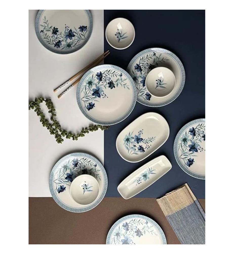 Breakfast Set, 14 Pieces, Multicolor, 100% PORCELAIN